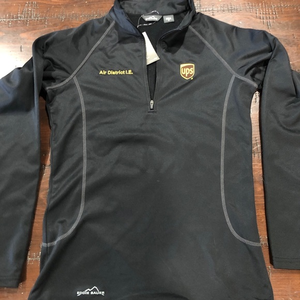 Eddie Bauer Smooth Fleece 1/4 Zip Pullover Base‎ Layer Black Women’s M UPS Logo